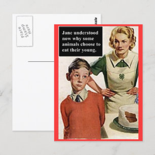 Angry mama en Ruined Cake -  Funny Briefkaart