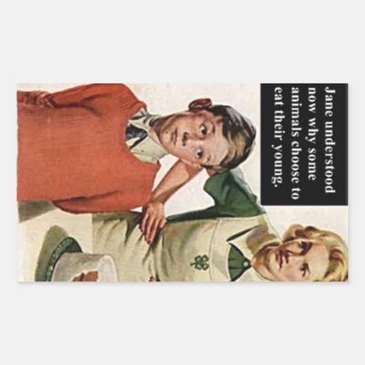 Angry mama en Ruined Cake -  Funny Rechthoekige Sticker (Voorkant)