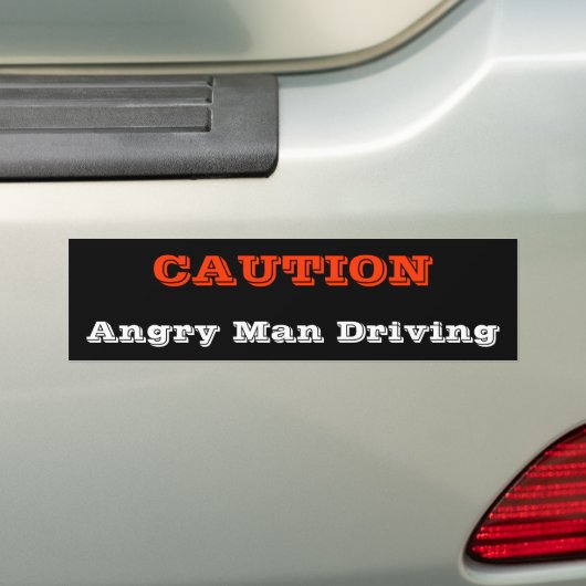 Angry Man Driving Bumpersticker (Op auto)
