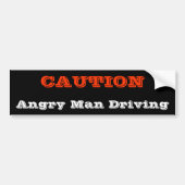 Angry Man Driving Bumpersticker (Voorkant)