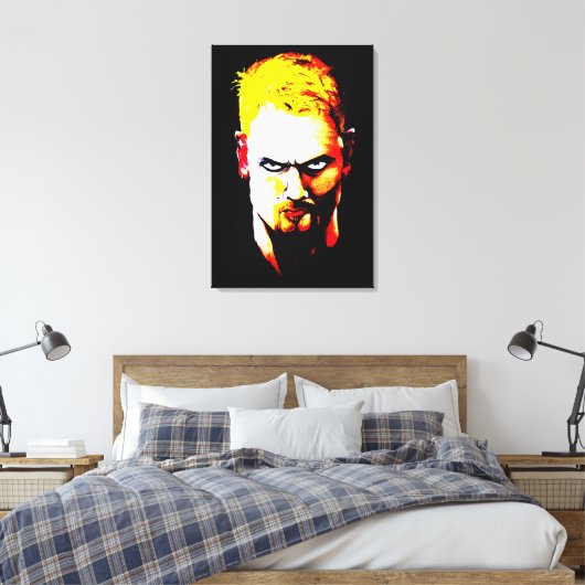 Angry Man Staring kleur Canvas Afdruk (Insitu (Slaapkamer))