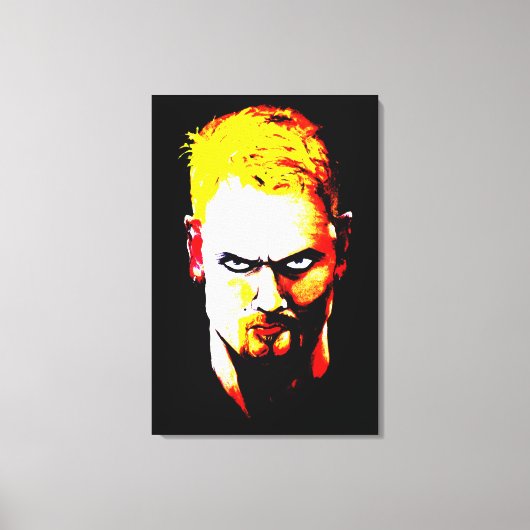 Angry Man Staring kleur Canvas Afdruk (Voorkant)
