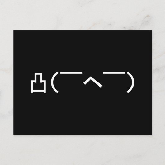 Angry Middle Finger Emoticon Japanse Kaomoji Briefkaart (Voorkant)