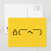Angry Middle Finger Emoticon Japanse Kaomoji Briefkaart (Voorkant / Achterkant)