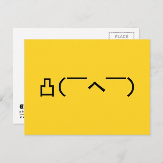 Angry Middle Finger Emoticon Japanse Kaomoji Briefkaart (Voorkant / Achterkant)