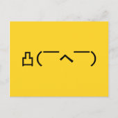 Angry Middle Finger Emoticon Japanse Kaomoji Briefkaart (Voorkant)