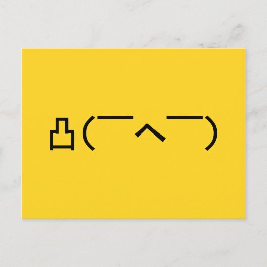 Angry Middle Finger Emoticon Japanse Kaomoji Briefkaart (Voorkant)