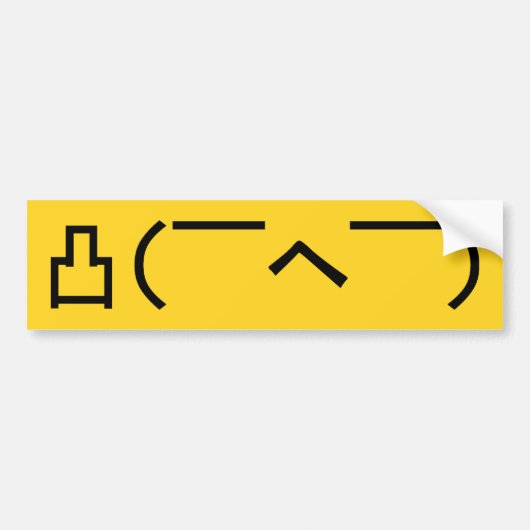 Angry Middle Finger Emoticon Japanse Kaomoji Bumpersticker (Voorkant)