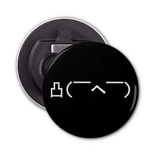 Angry Middle Finger Emoticon Japanse Kaomoji Button Flesopener (Voorkant)
