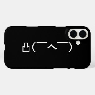 Angry Middle Finger Emoticon Japanse Kaomoji iPhone 16 Plus Hoesje