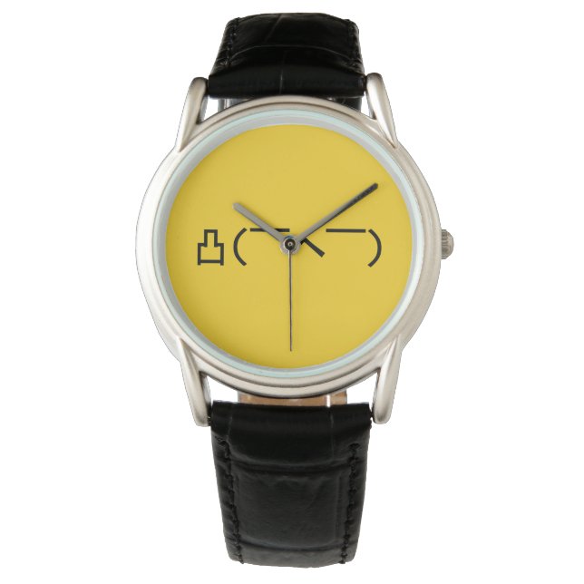 Angry Middle Finger Emoticon Japanse Kaomoji Horloge (Voorkant)
