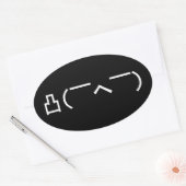 Angry Middle Finger Emoticon Japanse Kaomoji Ovale Sticker (Envelop)