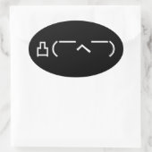 Angry Middle Finger Emoticon Japanse Kaomoji Ovale Sticker (Tas)
