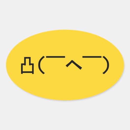 Angry Middle Finger Emoticon Japanse Kaomoji Ovale Sticker (Voorkant)