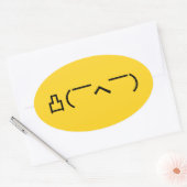 Angry Middle Finger Emoticon Japanse Kaomoji Ovale Sticker (Envelop)