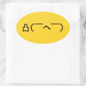 Angry Middle Finger Emoticon Japanse Kaomoji Ovale Sticker (Tas)
