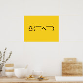 Angry Middle Finger Emoticon Japanse Kaomoji Poster (Keuken)