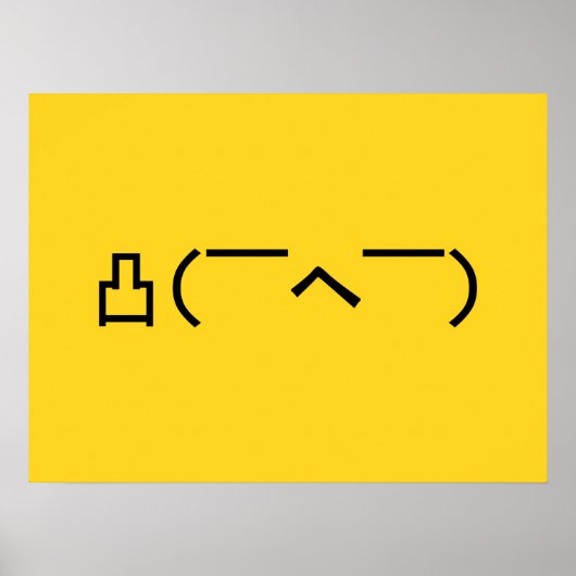 Angry Middle Finger Emoticon Japanse Kaomoji Poster (Voorkant)