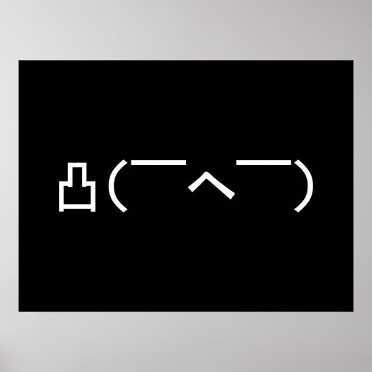Angry Middle Finger Emoticon Japanse Kaomoji Poster (Voorkant)