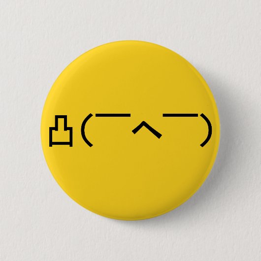 Angry Middle Finger Emoticon Japanse Kaomoji Ronde Button 5,7 Cm (Voorkant)