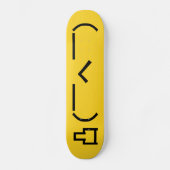 Angry Middle Finger Emoticon Japanse Kaomoji Skateboard (Voorkant)