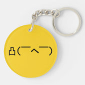 Angry Middle Finger Emoticon Japanse Kaomoji Sleutelhanger (Achterkant)