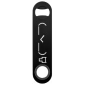 Angry Middle Finger Emoticon Japanse Kaomoji Speed Flessenopener (Achterkant)