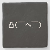 Angry Middle Finger Emoticon Japanse Kaomoji Stenen Onderzetter (Voorkant)