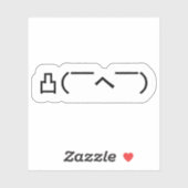 Angry Middle Finger Emoticon Japanse Kaomoji Stic Sticker (Vel)