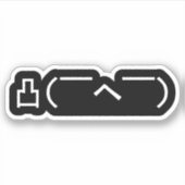 Angry Middle Finger Emoticon Japanse Kaomoji Sticker (Voorkant)