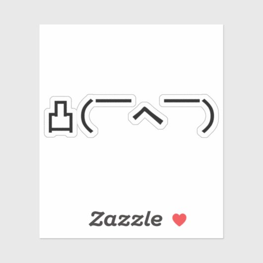 Angry Middle Finger Emoticon Japanse Kaomoji Sticker (Vel)