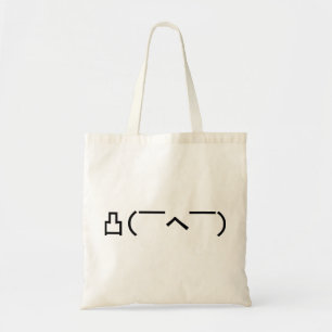 Angry Middle Finger Emoticon Japanse Kaomoji Tote Bag