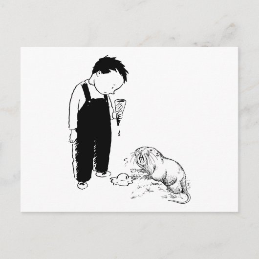 Angry Moles eet ook ijs Briefkaart (Voorkant)