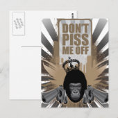 Angry Monkey met Pistool Briefkaart (Voorkant / Achterkant)