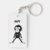 Angry Monkey Tekening Sarcastische zin Bag Charm Sleutelhanger (achterkant)