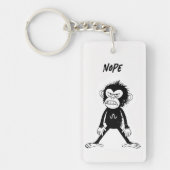 Angry Monkey Tekening Sarcastische zin Bag Charm Sleutelhanger (Voorkant)