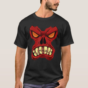 Angry Monster Face Lazy Halloween Costume Scary Cr T-shirt