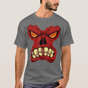 Angry Monster Face Lazy Halloween Costume Scary Cr T-shirt