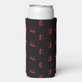 Angry monster op zwart seltzer blikjeskoeler (Seltzer Voorkant)