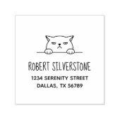 Angry Moody Cat Peeking bovenaan Zelfinktende Stempel (Design)