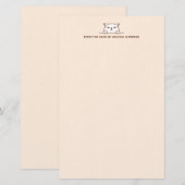 Angry Moody White Cat boven aangepaste tekst Beige Briefpapier (Voorkant / Achterkant)