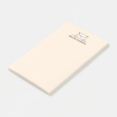 Angry Moody White Kat boven Aangepaste Naam Beige Post-it® Notes (Schuin)