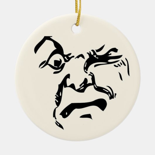 ANGRY MOON KERAMISCH ORNAMENT (Voorkant)