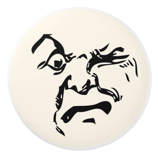 ANGRY MOON KERAMISCHE KNOP (Voorkant)