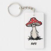 Angry Mushroom Tekening Sarcastische zin Bag Charm Sleutelhanger (Voorkant)