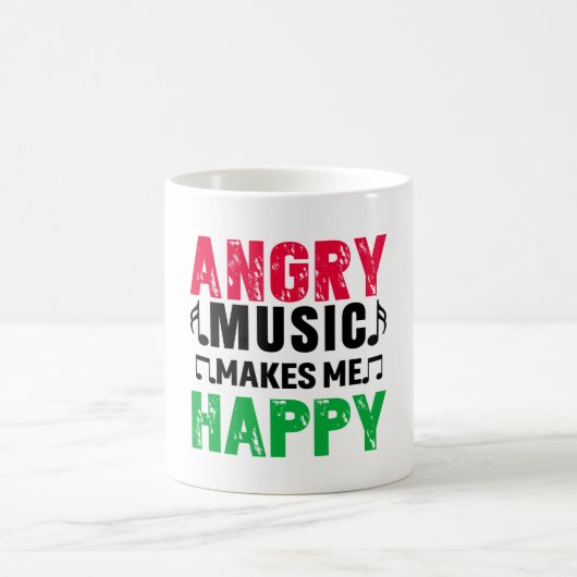 Angry Music Makes Me Happy Coffee Mug Koffiemok (Center)
