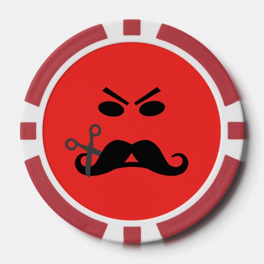Angry Mustache aangepaste barber shop chips (Voorkant)
