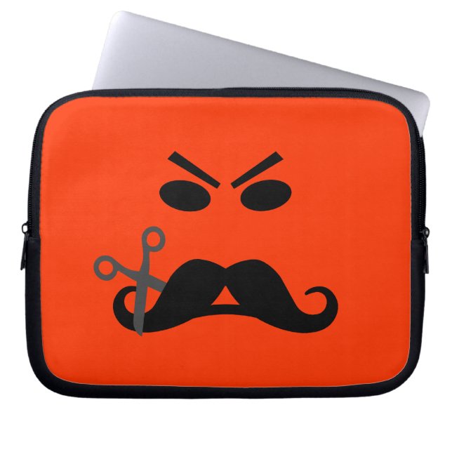 Angry Mustache, aangepaste laptophoes Laptop Sleeve (Voorkant)