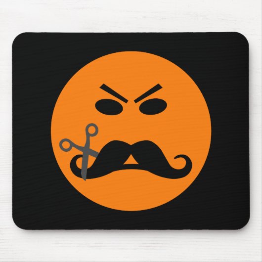 Angry Mustache mousepad Muismat (Voorkant)