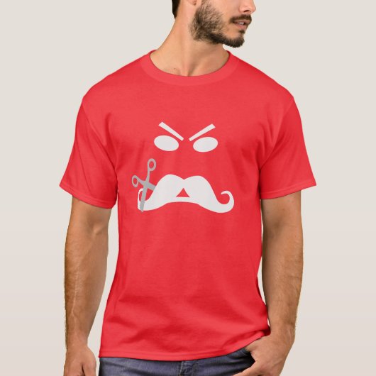 Angry Mustache shirt - kies stijl (Voorkant)